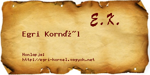Egri Kornél névjegykártya